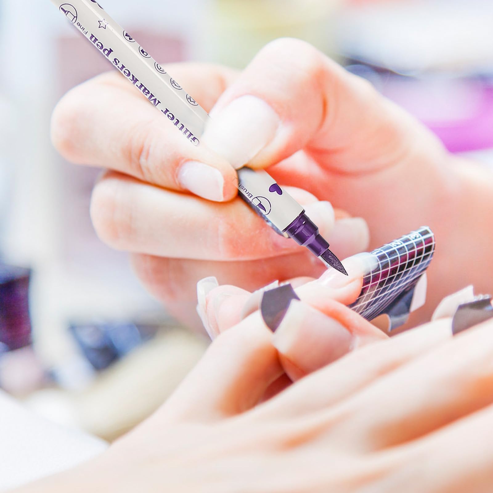 Rotuladores para Uñas de Doble Punta Kit de Manicura en Plástico 10 Colores para y Dibujo de Uñas para Uso