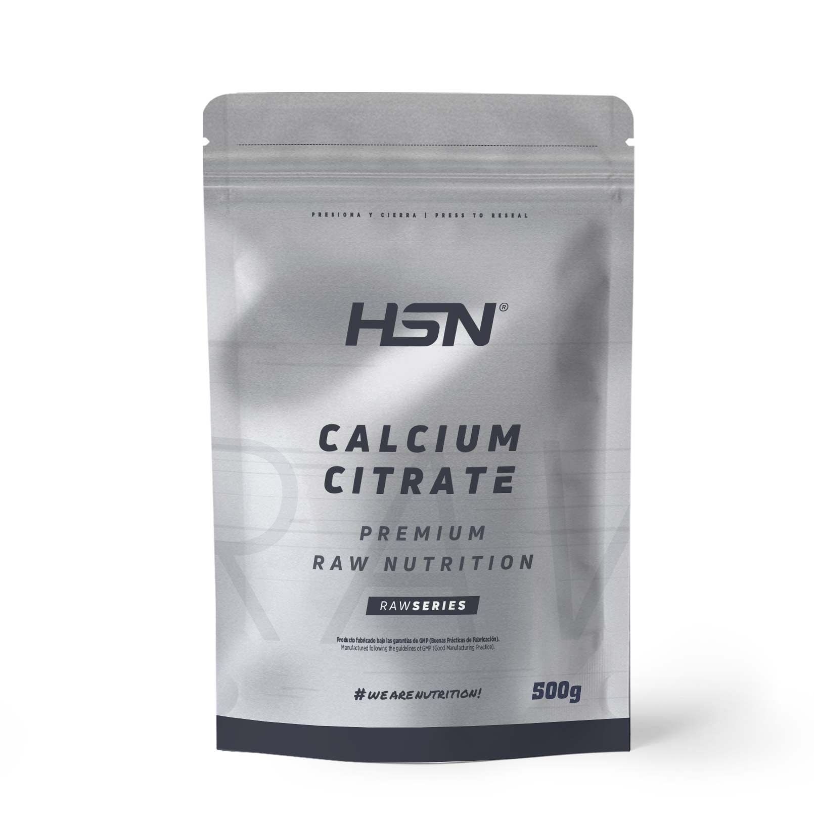 HSN Citrato de Calcio en Polvo | 630 mg de Calcio Elemental por Dosis | 500 g (167 Tomas) | Sabor Neutro | Vegano, Sin Gluten, No GMO | No Incluye Dosificador