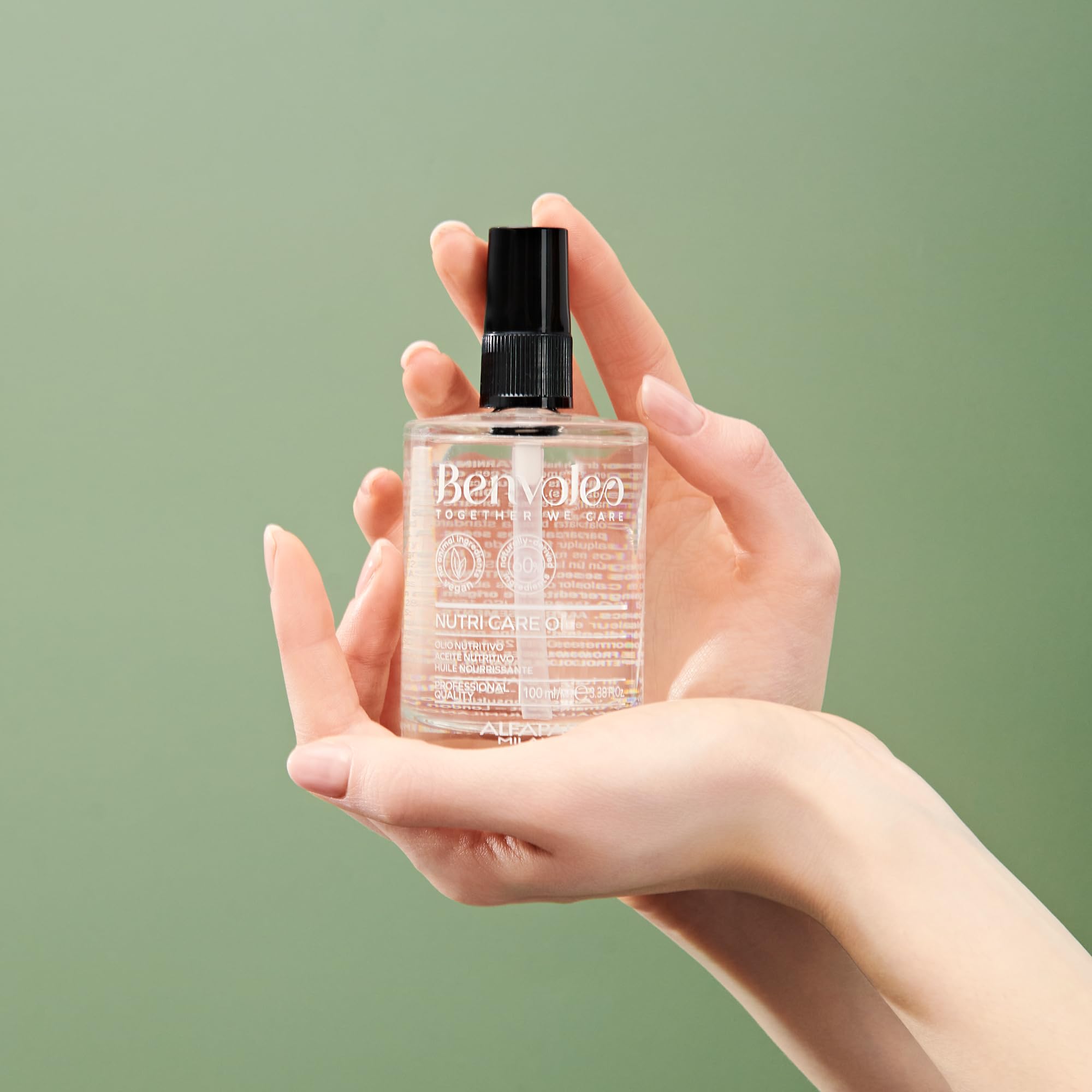 ALFAPARF MILANO Benvoleo Nutri Care Oil for All Hair Types - Clean, Vegan, Sustainable Hair Care - Sulfate and Paraffin Free - Adds Shine and Hydration - Nourishes and Illuminates - 3.38 FL. Oz.
