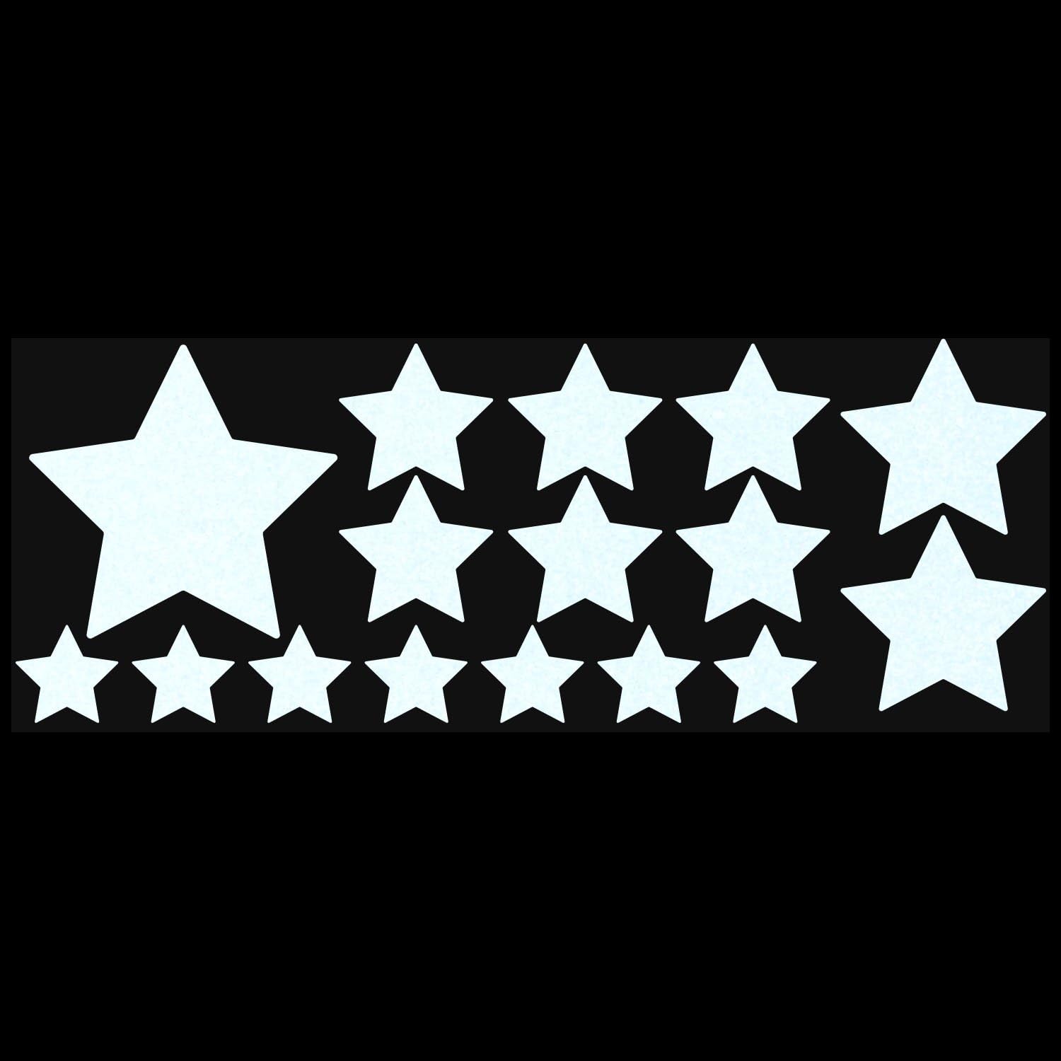 LiteMark White Reflective Star Decals, 3M Scotchlite Assorted Size Stickers for Helmets, Bikes & Cars, Pack of 16