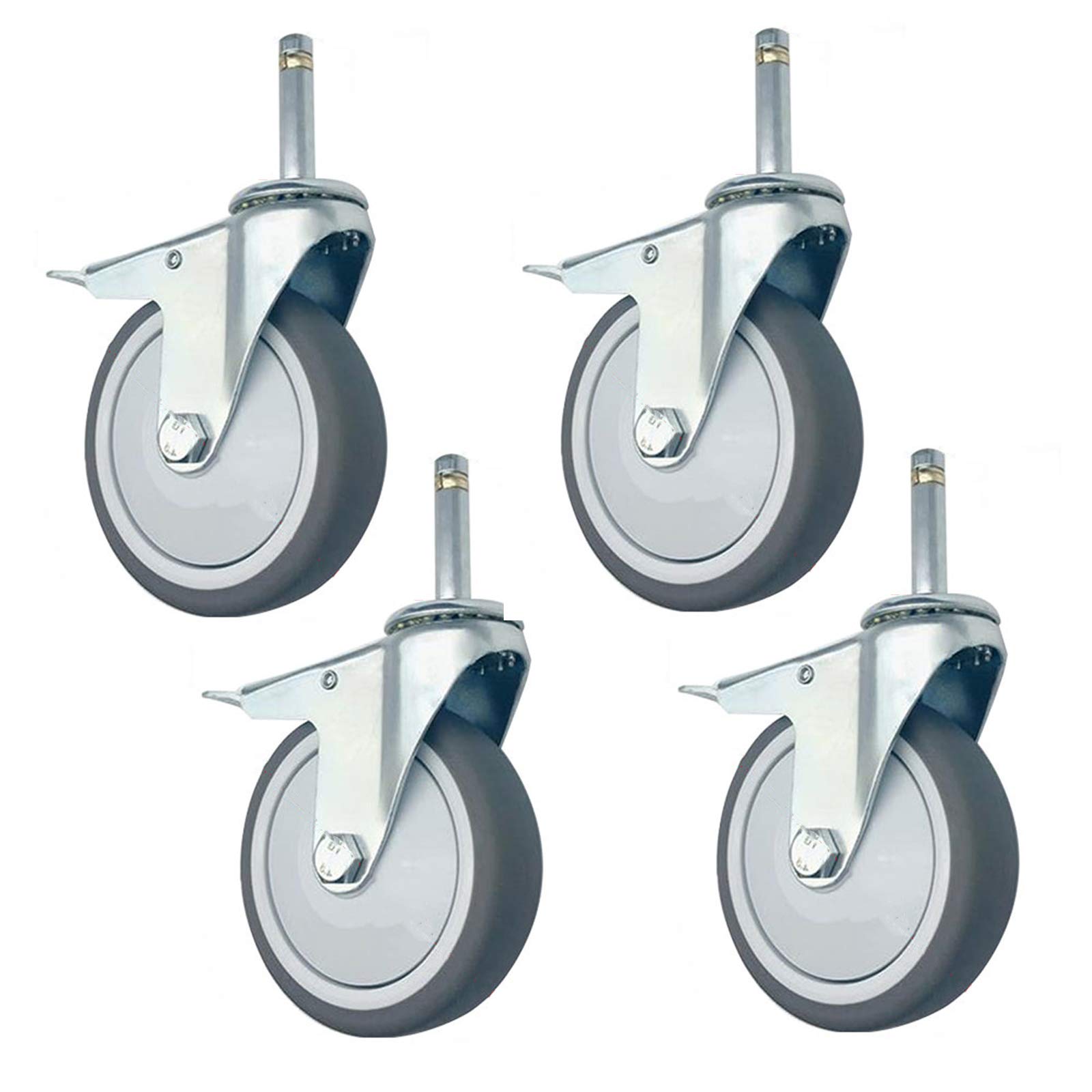 GBRJUYF 4-Inch Swivel Wheels for Dining Carts 100mm Heavy-Duty Stem Casters Universal Replacement Wheels for Furniture & Industrial Transport Carts