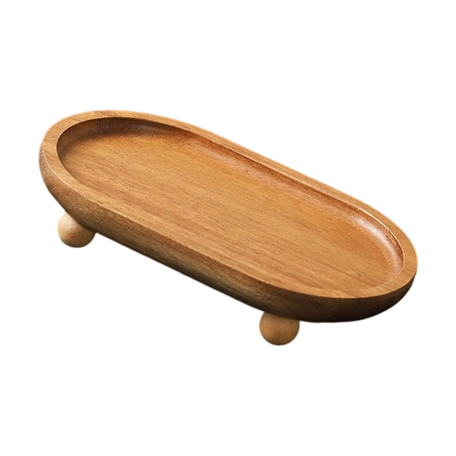 Sturdy Wood High Foot Decorative Tray Multipurpose Organizers Rural Wooden Serving for Home and Offices Essential Wooden Serving