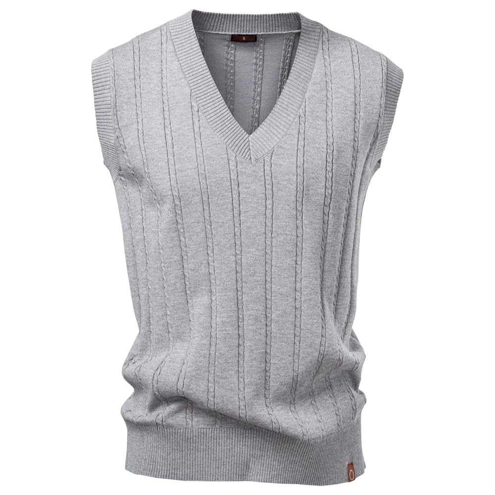 Chaleco de punto de ocho para hombre con cuello en V casual 8