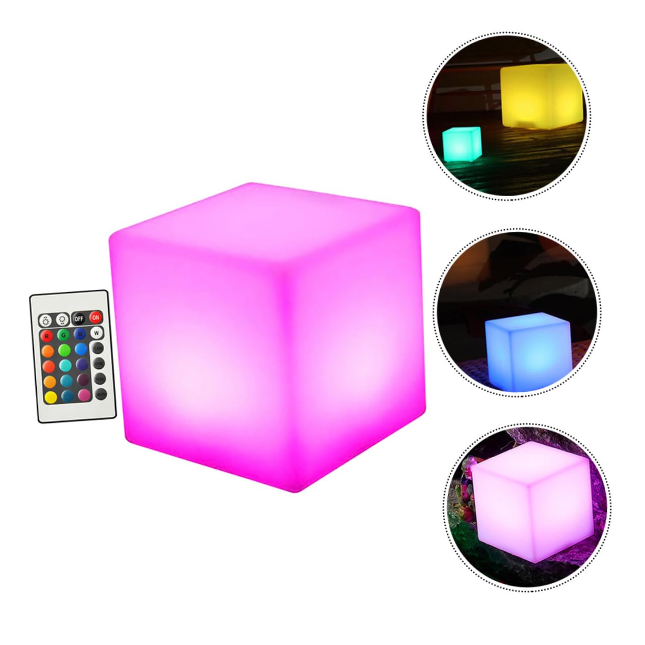 Mikikit Cube Lamp Led Outdoor Lighting Waterproof Dodecahedron Light Small Led Lamp 16 Colors Perfect for Chair Decor