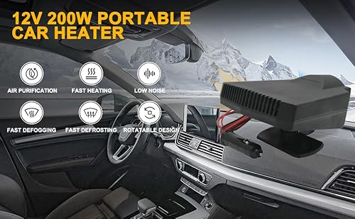 Maso MIX 7.0 12V Car Heater 200W Car Heater Windshield Defroster Portable Windshield Defroster Automobile Windscreen Heater Plug In Cigarette Lighter Heaters thumb #1