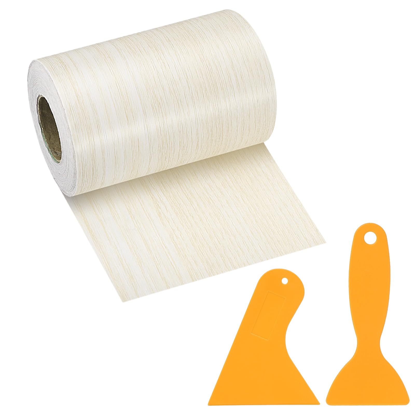 PATIKIL Wood Grain Repair Tape, 4" x 33' Self Adhesive Realistic Wood Tape with Scraper Durable Repair Patch for Furniture Floor Window Door Table DIY Home Decor, Poplar