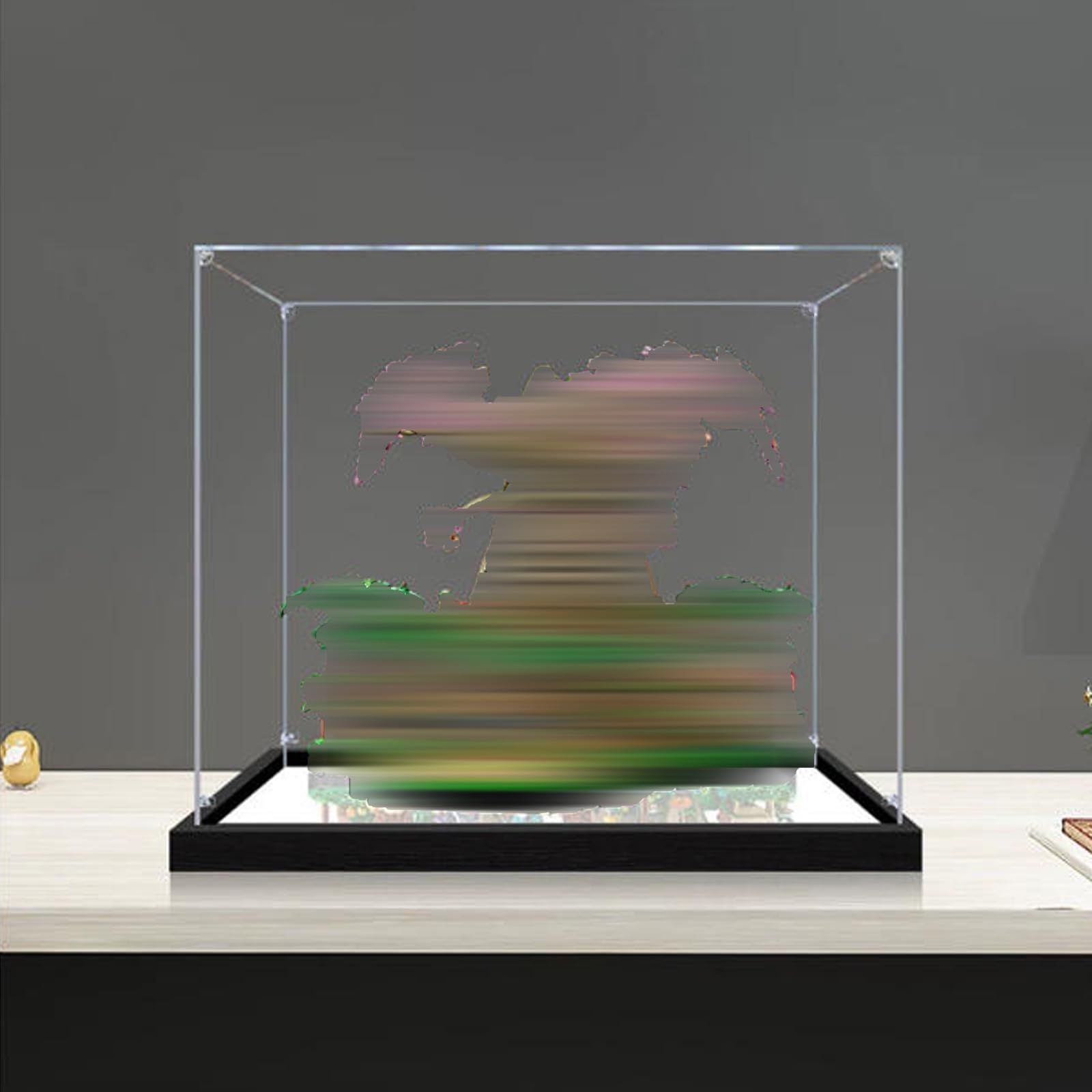 Acrylic Display Case Compatible with Lego 77092 Deku Tree Model, Dustproof Transparent Storage Box, Compatible with Lego 77092 (Model Not Included) (2mm-Mirror Base)