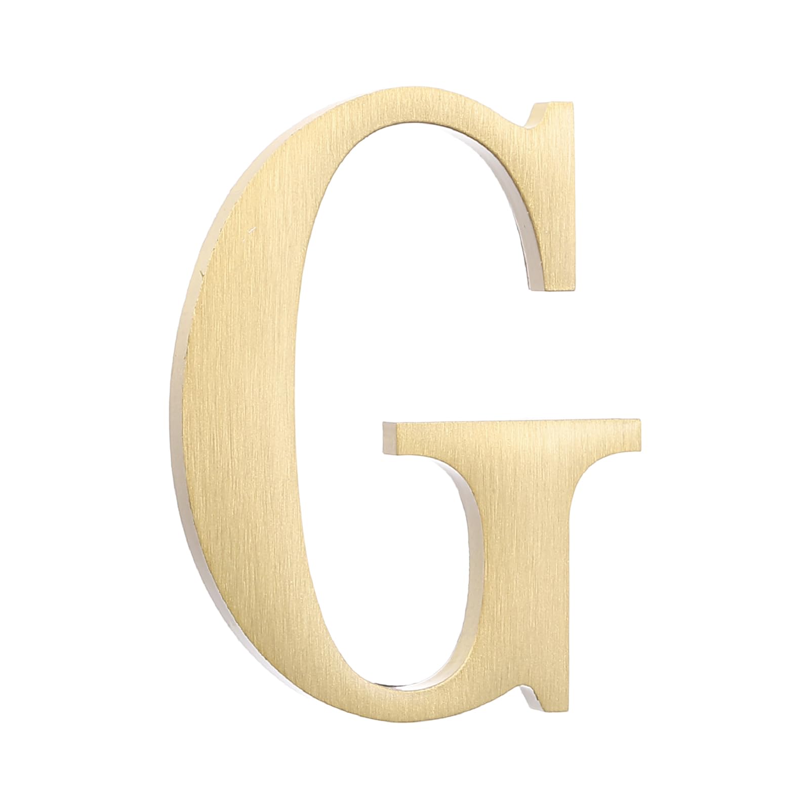 sourcing map 1.8 Inch House Letter, Brass Self-adhesive Mailbox Door Plaque, Brushed Finish Outdoor Address Sign for Office Hotel Apartments, Garden (Letter G, Gold Tone) โ image 1