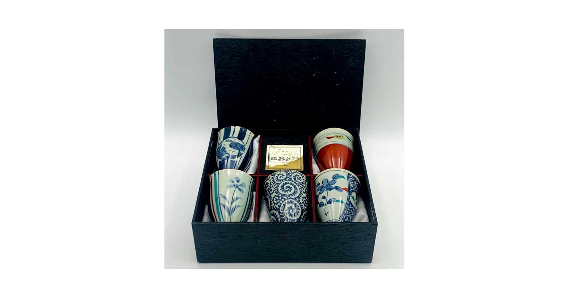 有田焼 - 〇【未使用・新品】有田焼　清秀　京古染フリーカップ　5客セット（木箱入り） 〇【未使用・新品】有田焼 清秀 京古染フリーカップ 5客セット