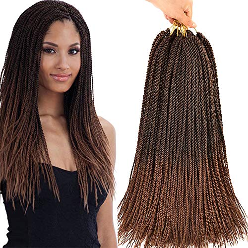 8Packs 18 pouces Twist Sénégalaise Crochet Tresses De Cheveux Petite Havane Mambo Twist Crochet Tressage Cheveux Twists Sénégalais Coiffures Pour Les Extensions De Cheveux Au Crochet(8PCS, T30) Cover