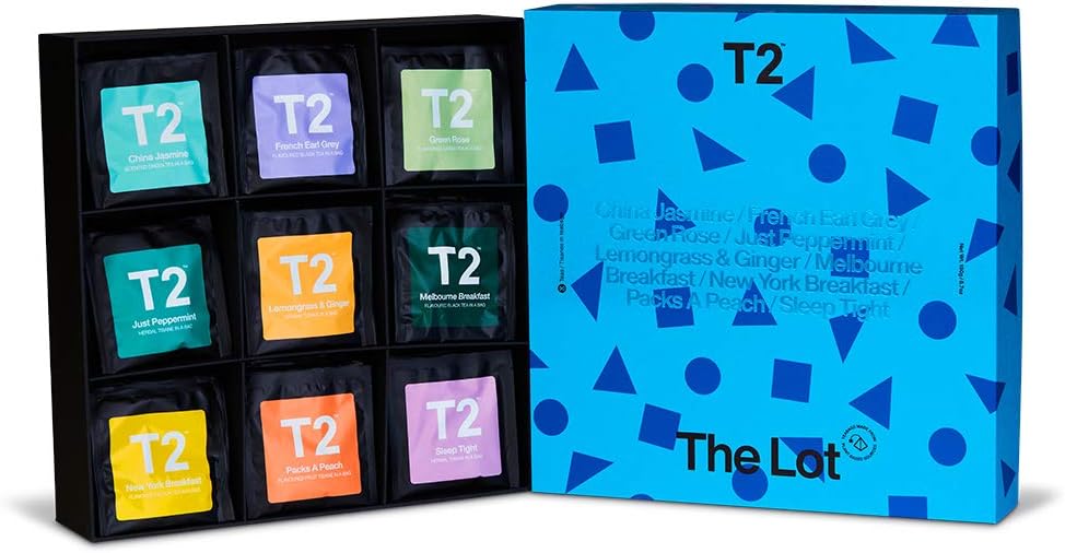 T2 Tea The Lot Giftpack 90 Individually Sealed Tea Bags of 9 Black