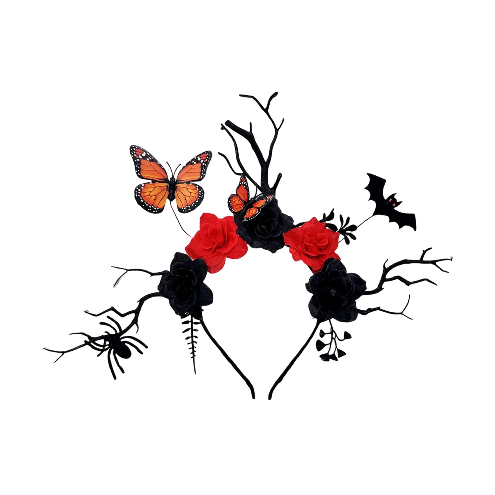 CAZSTYK Unisex Halloween Antlers Headband with Bat Detail and Black Branch Costume Headwear for Themed Celebrations Hairband for Themed Event