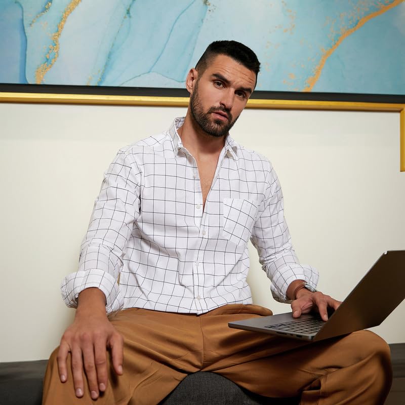 Image of CAHOOT Men's Shirt for Casual Wear | Spread Collar | Short Sleeve | Regular Fit | Button Closure | Shirt Crafted with Comfort Fit for Casual Wear