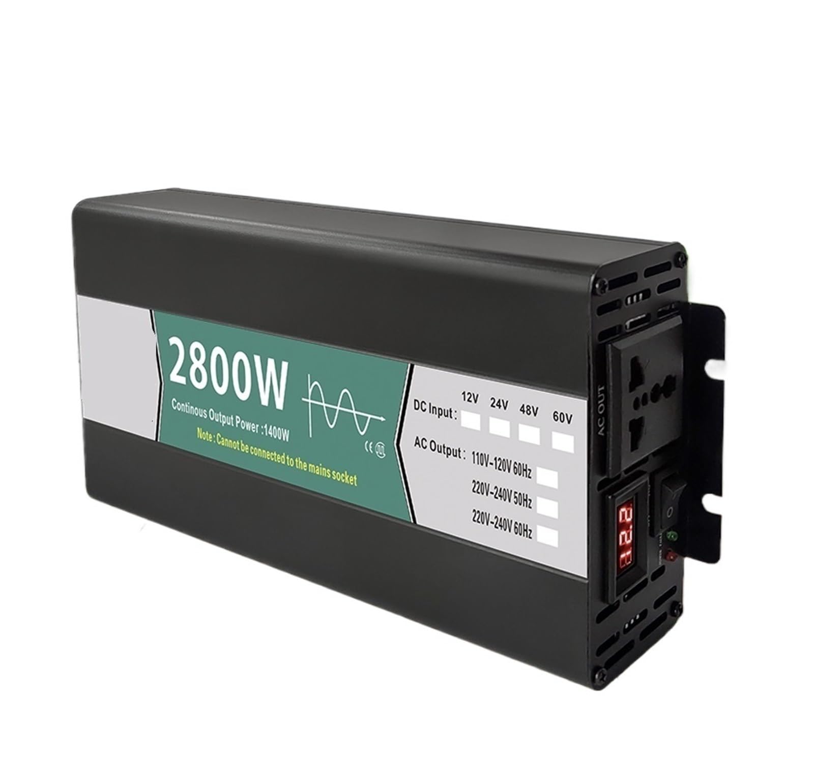 Inversor de Onda sinusoidal Pura 12 V 24 48 60 CC a CA 800 W 1600 2800 Convertidor frecuencia portátil for vehículos(2800W,48V,240 60Hz)