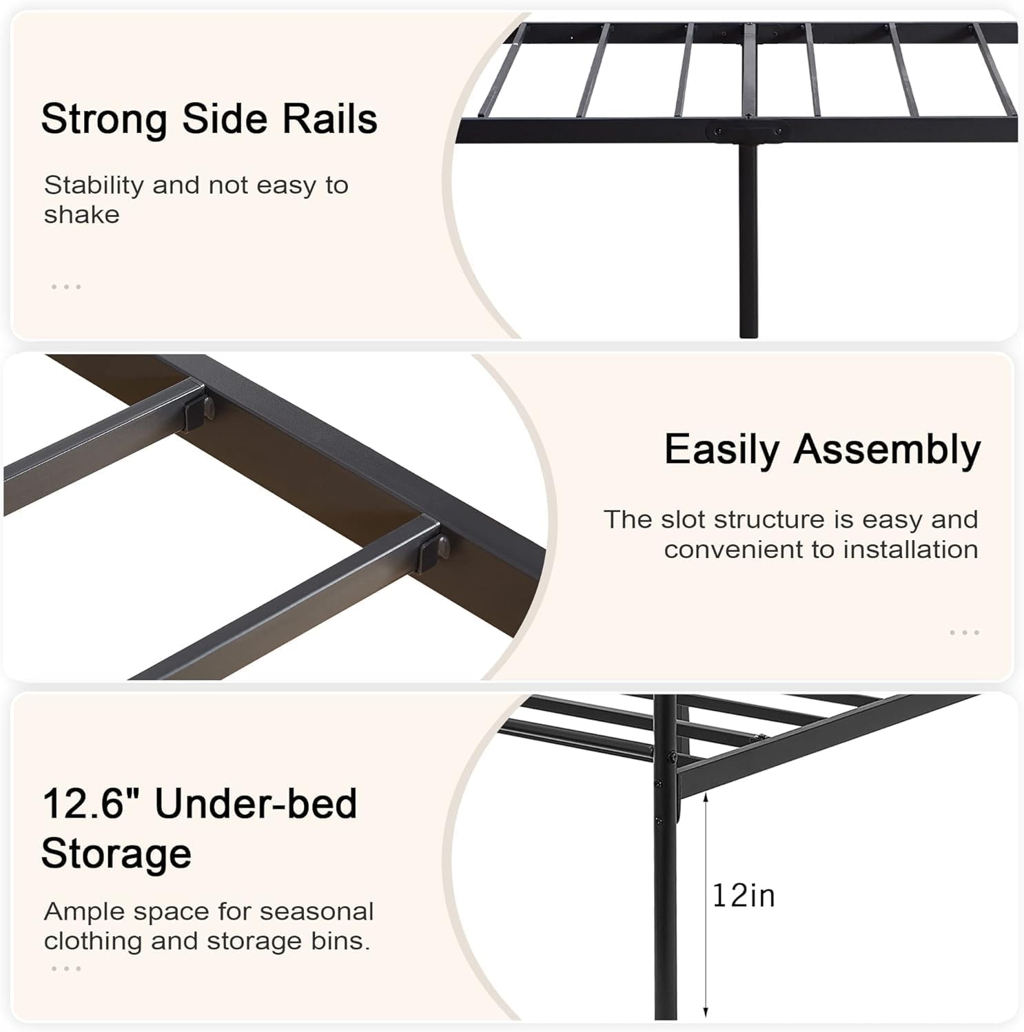 VECELO Bed Frame Assembly Kit and Parts