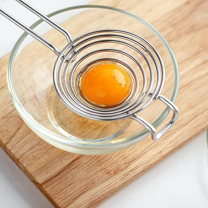 HORREX Separador de huevos, 2 unidades, separador de proteínas de acero inoxidable, separación rápida de yemas y proteínas