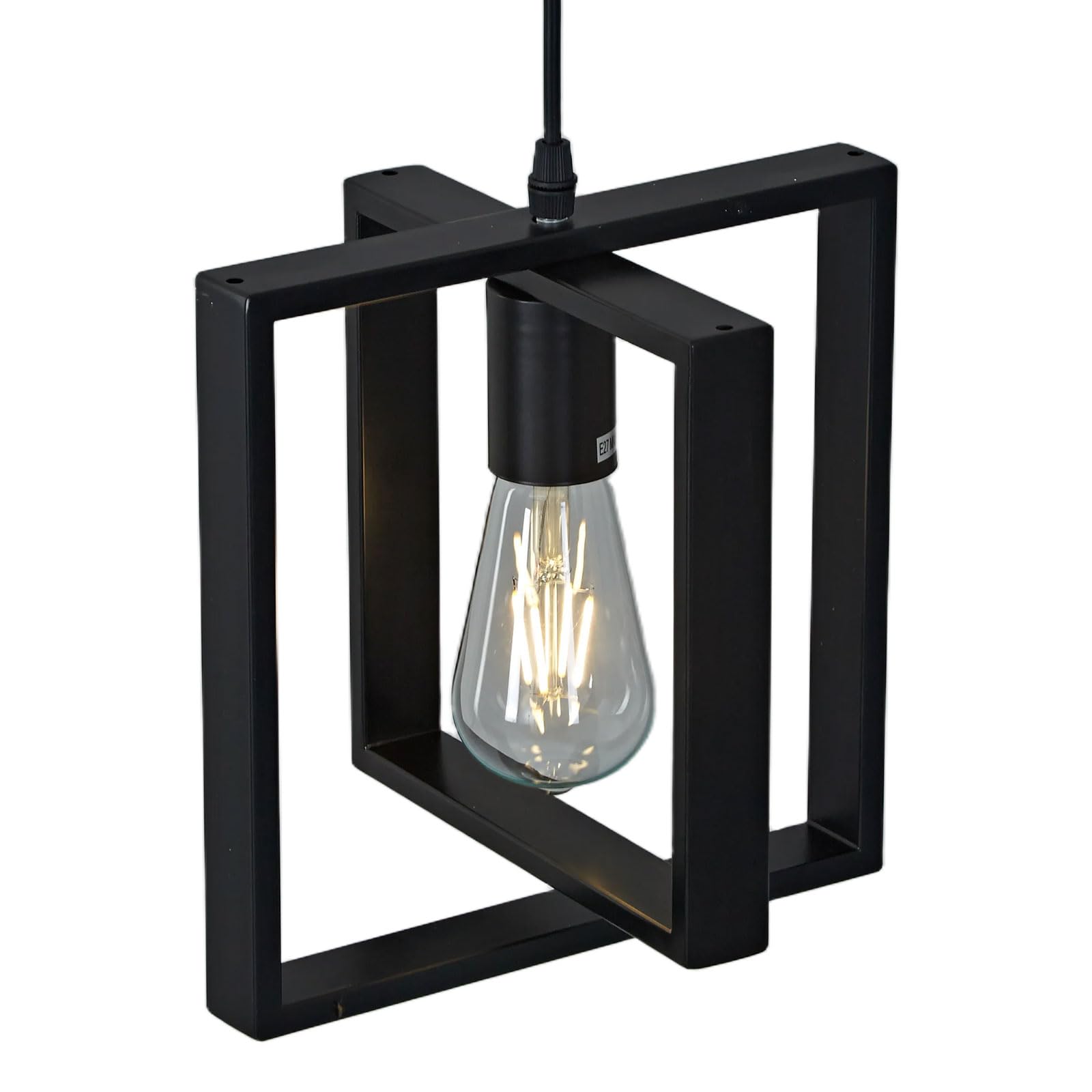 HTsilphelene lampadari da cucina, lampadario della tavola da pranzo, lampadari da cucina per la sala da pranzo il salone, corridoio del foyer, struttura di legno. (Nero,1 luci a)