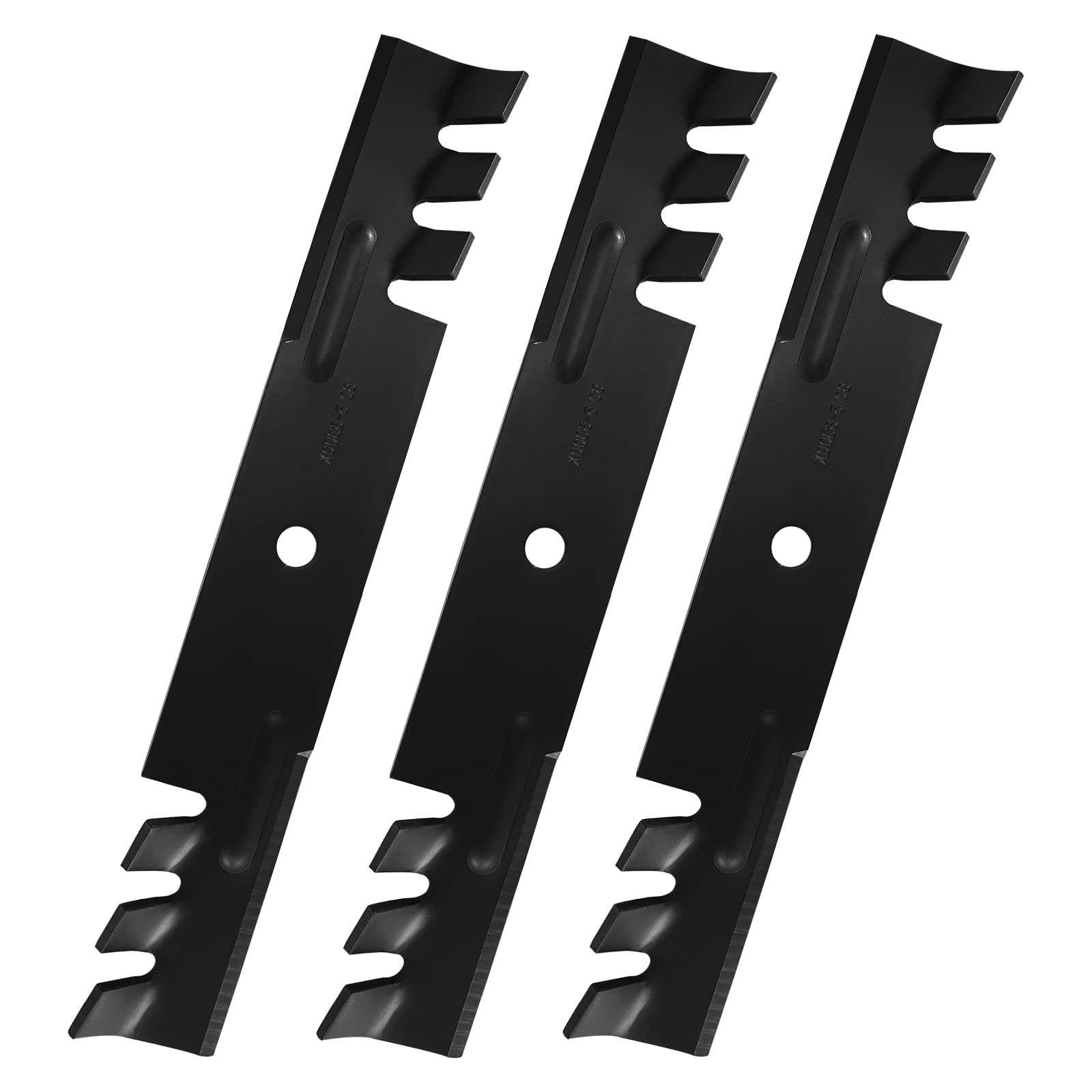 48 inch Deck Mulching Mower Blade Set for AM104489 TCU29299, Scag-Freedom Z 481706 482877, for Hustler 795757 482461 038-5350-00 Freedom Z and Tiger Cub Toothed Mulching Blade 3 Pack