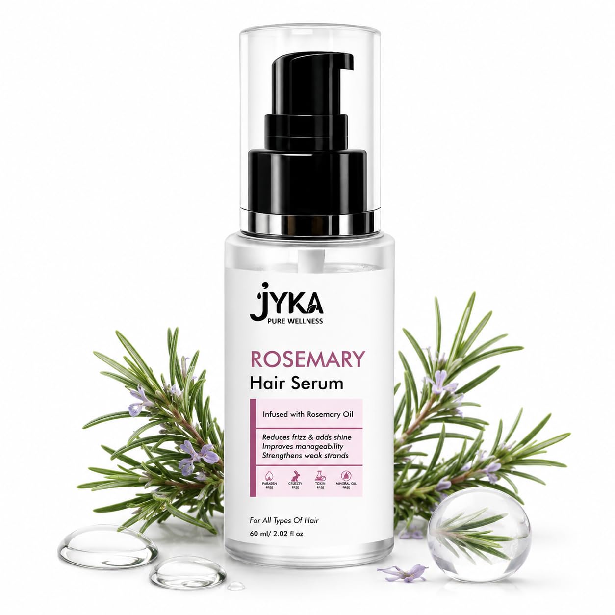 Rosemary Hair Serum for Hair Growth Frizz Control Shine Boost Strengthening Hair Serum for All Hair Types 60 ml-image-42