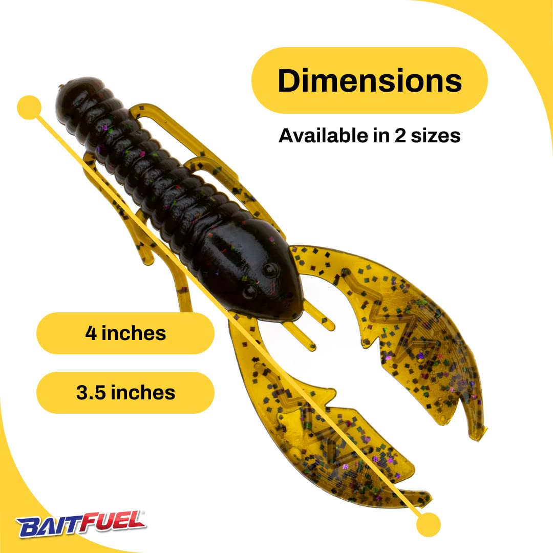 BAITFUEL Paca Slim Infused with Supercharged X55 Formula Gel: Fish Scent Technology with Powerful Attractants | 4-Inch, Green Pumpkin Candy (PN: X65525)