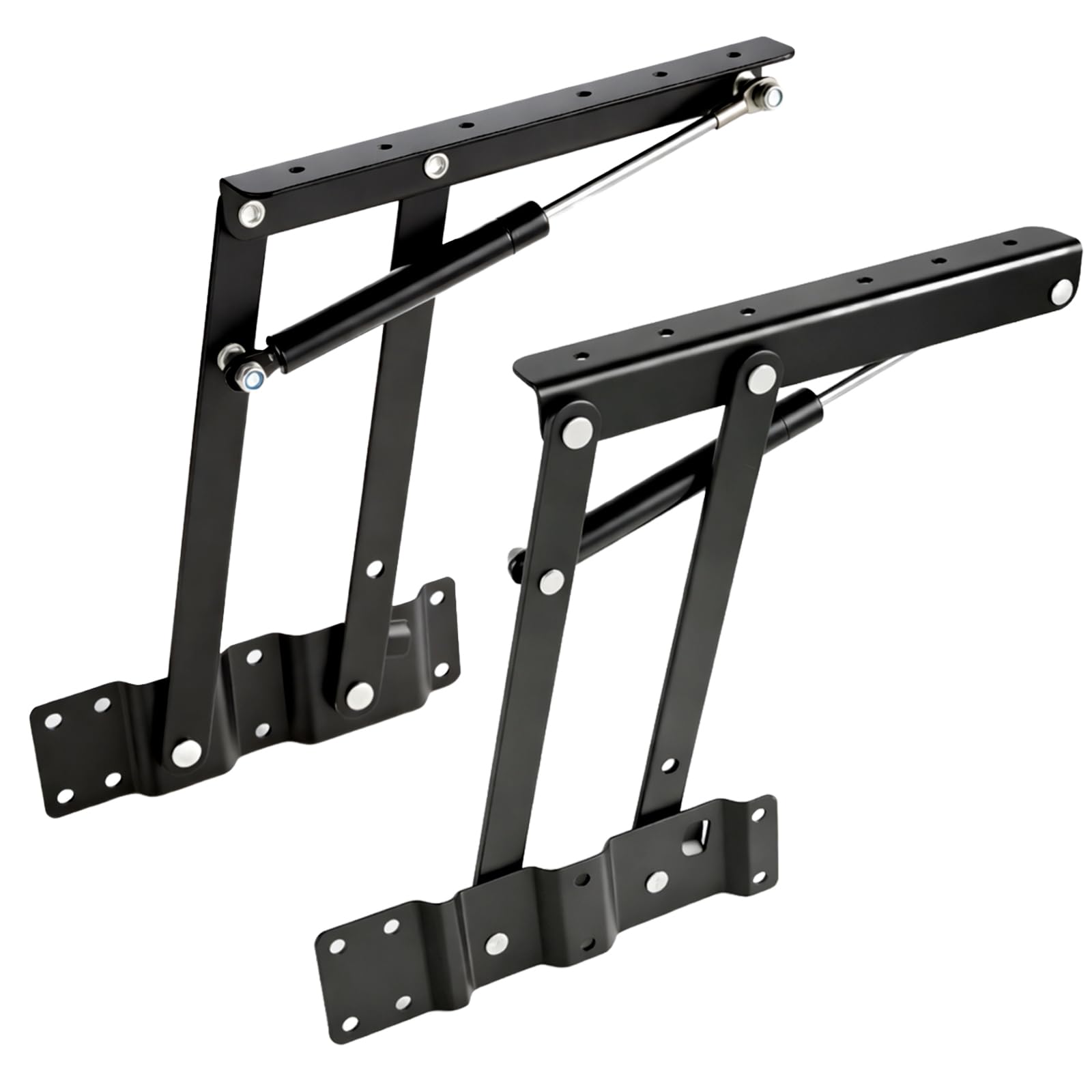 Sunnynest 2 Pcs Ottoman Lift Top Mechanism, Heavy Duty Hydraulic Lift Hinges For Coffee Table & Ottoman, Folding Lift Up Hardware, Black