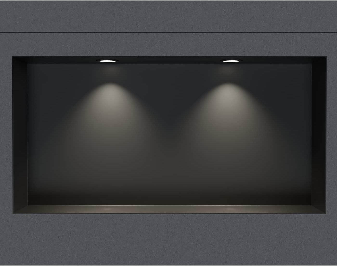 Sunrik Nicchia Doccia Incasso,Nicchia Da Parete In Acciaio Inox,Ripiano Nicchia Mensole Bagno,Nicchie Bagno Doppio Strato 60x30x10cm,Bianco Crema - Foto 2