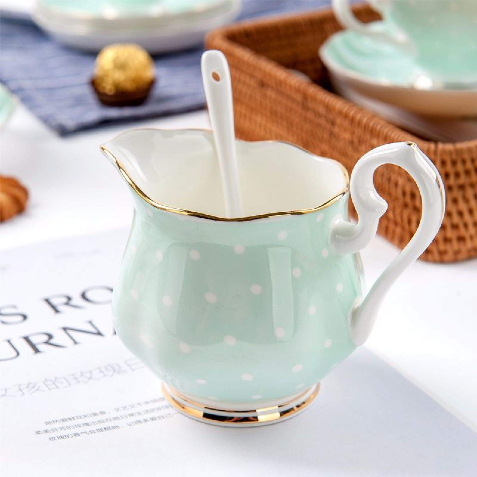 Servizio da tè in porcellana Serie Servizio da tè per adulti Servizio da tè in porcellana da 15 pezzi Tazze da caffè e piattini per tè/caffè, decorazione per feste del tè pomeridiano