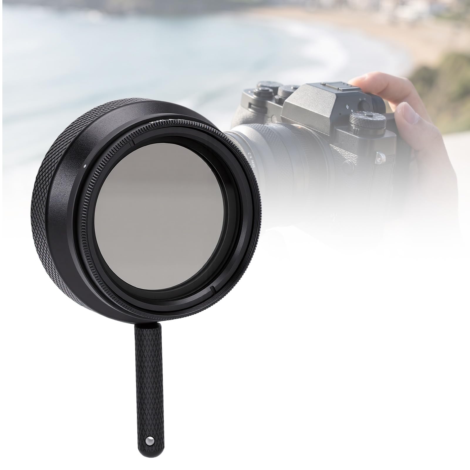 Filtro ND Variabile Regolabile, Filtro a Densità Neutra, | Obiettivo Regolabile 1-9, 24 Strati, Vetro Ottico HD Multistrato, Telaio in Alluminio, Lente staccabile.