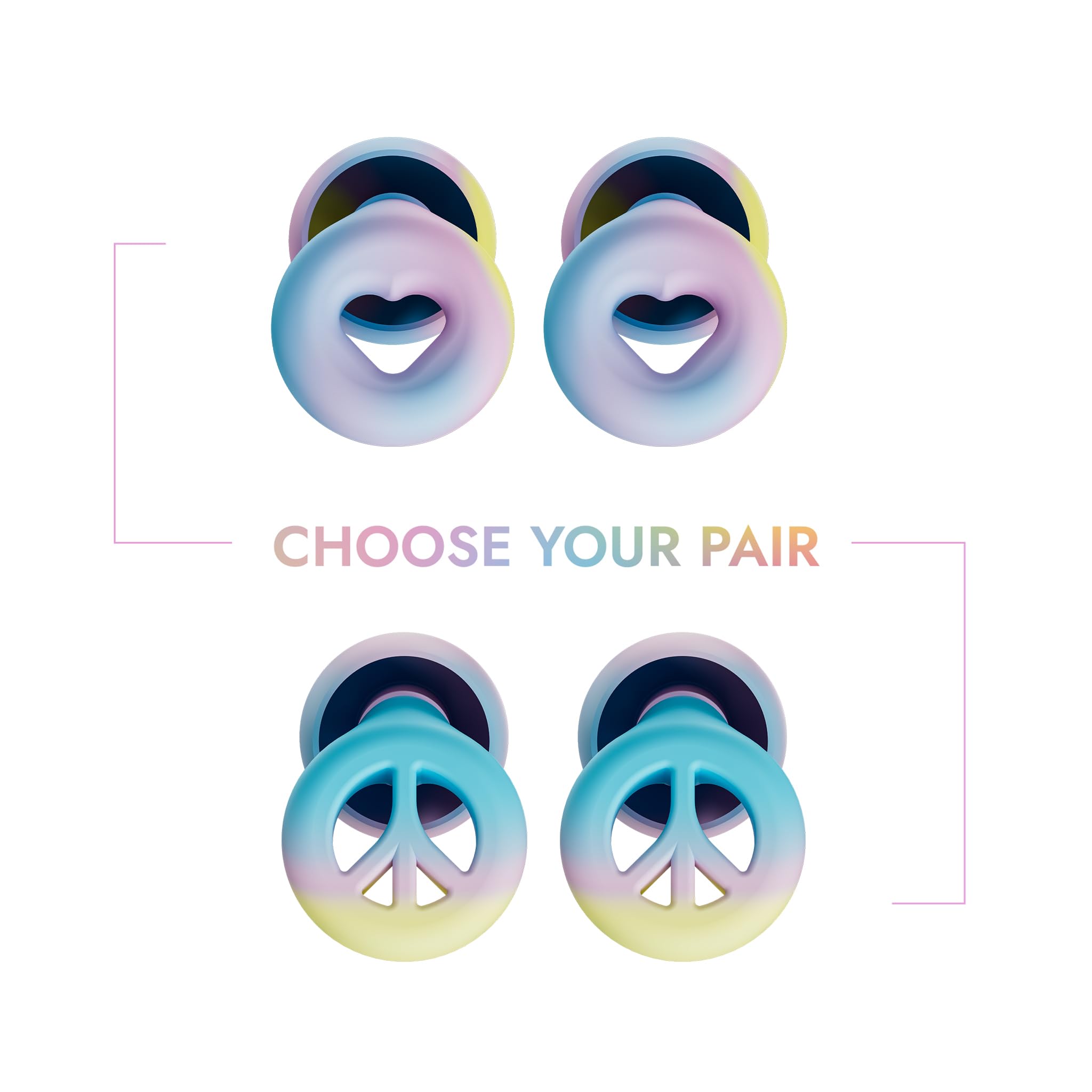 JuJus - Paquete de 2 tapones reutilizables para los oídos, reducen el ruido, perfectos para dormir, concentrarse, sensibilidad al ruido, viajes y conciertos, NRR 25 db, ajuste personalizable