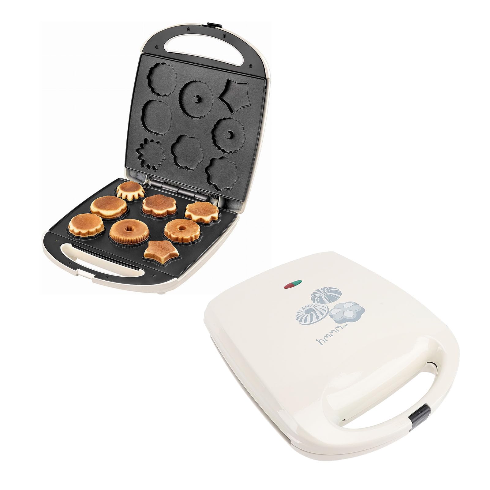 Macchina per Biscotti a 8 Fori, Macchina per Pancake Riscaldante a Doppia Faccia da 1000 W Multiforme, Macchina per Colazione Antiaderente per Biscotti, Torte, Ciambelle, (Spina
