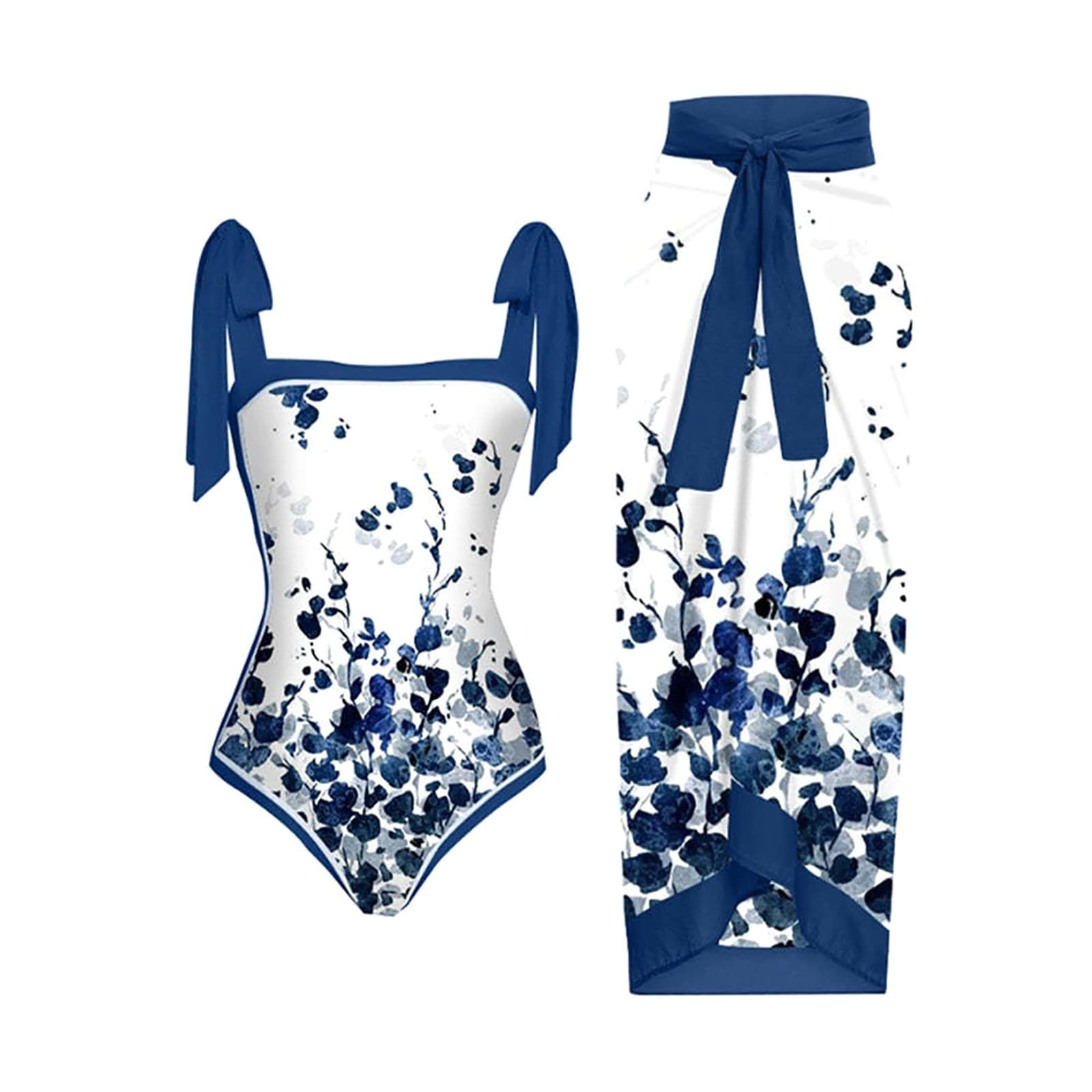 uxxnjfg Bañador Natacion Mujer Conjunto Vestir Dos Piezas 2024 Verano Reductor Barriga Swimsuit Estampado Flores Bañador Deportivo Brasileño Bañadores