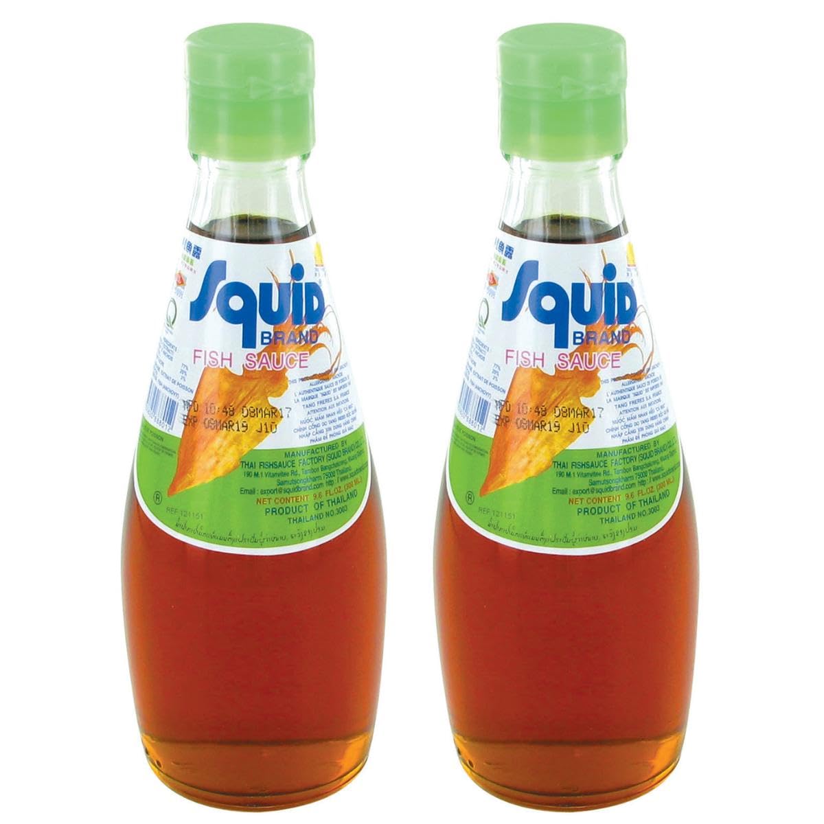 Sauce de poisson/Sauce pour nems et rouleaux de printemps/Sauce Nuoc Mam 300ML - Squid Brand (2 bouteilles)