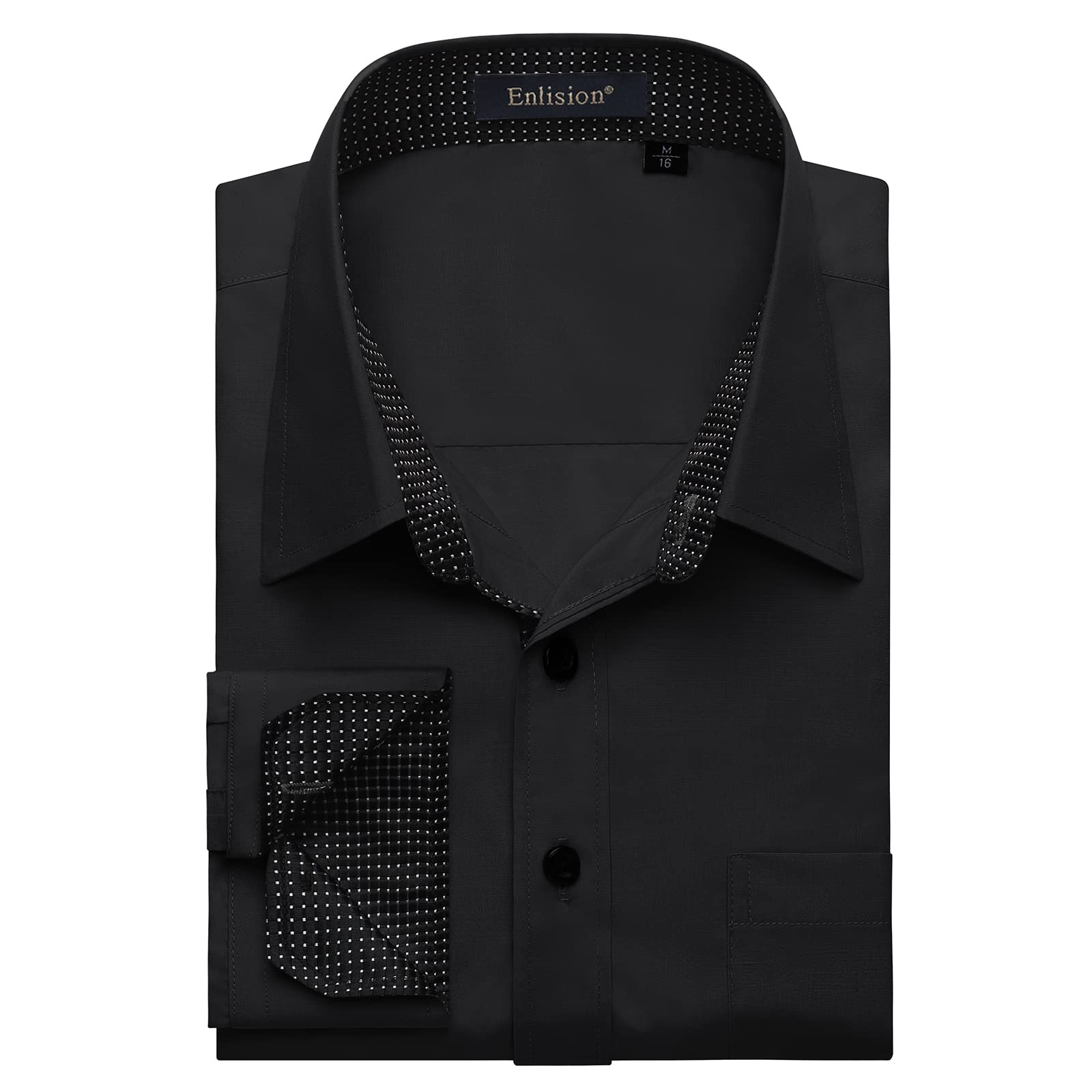 Enlision Camicia Uomo Elegante Manica Lunga Regular Fit Camicia Matrimonio Casual Camicie Classiche da Cerimonia Business con Tasca