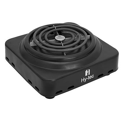 H Hy-tec (Device) HYEPT-01 1000 Watt Stainless Steel Theeta Electric Coil Hot Plate Induction Cooktop/ Stove -Black