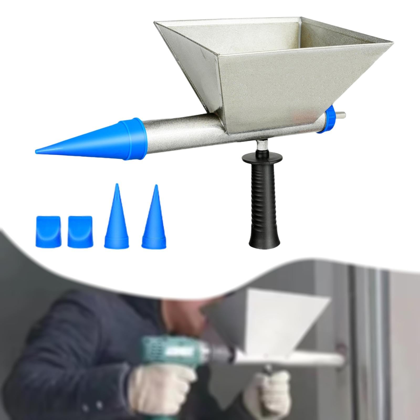 Generic Máquina de Cemento Mortero Eléctrica con 3 Boquillas Rellenadora de Lechada Multifuncional Material Resistente Aplicable a Mampostería Reparación de F, Azul Metalizado