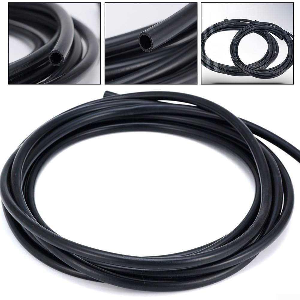 Guaina in fibra di vetro resistente alle alte temperature, 10 m, ignifuga, per raffreddamento ad olio combustibile, sistemi PCV, protezione contro le emissioni di vapore, nero (6 mm)