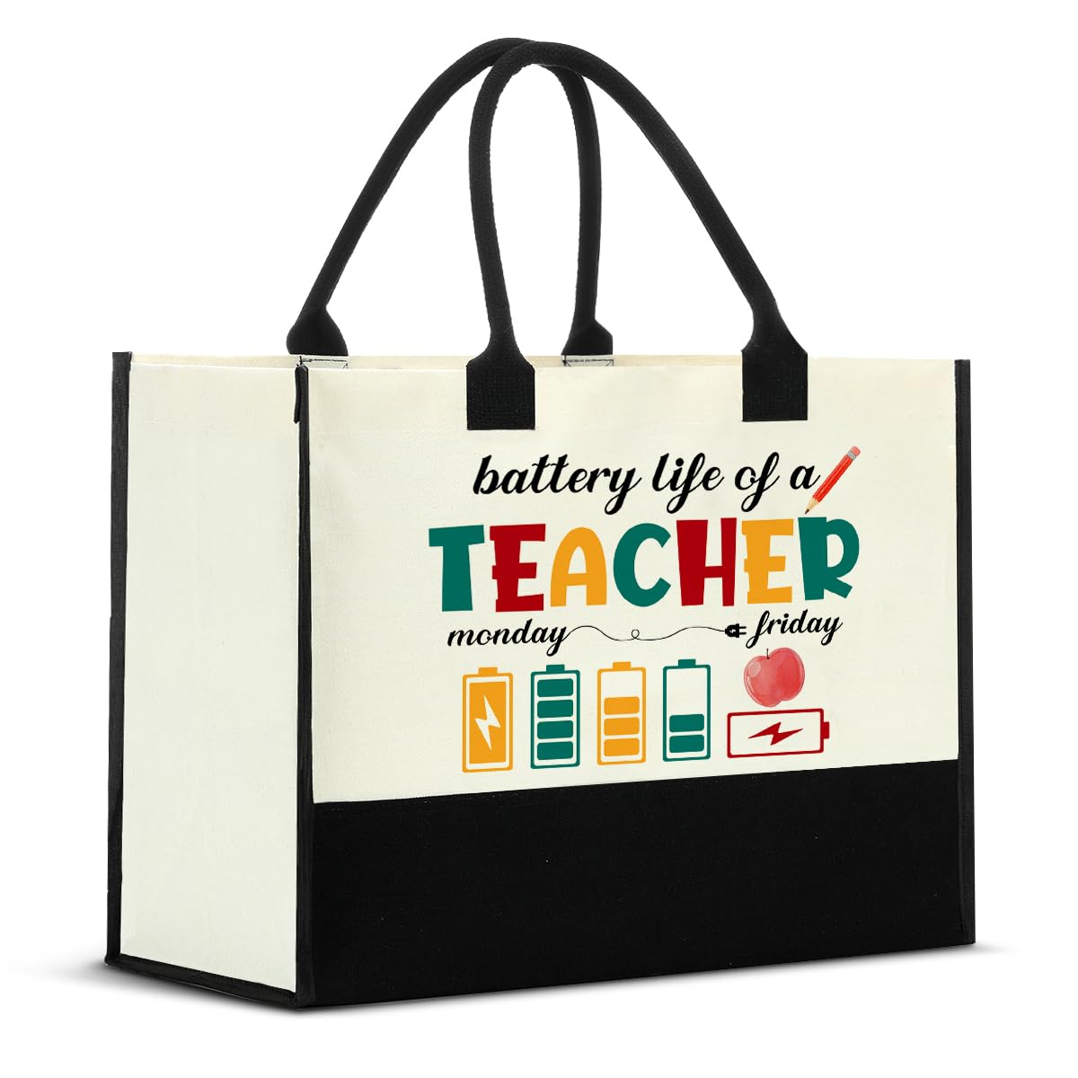 Nvhai Funny Teacher Gifts for Women, Teacher Appreciation Gifts for Christmas Graduation Birthday, Teachers Canvas Tote Bag for Women Shopping Grocery