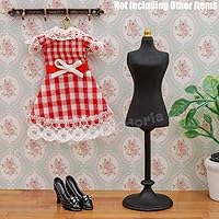 Vista 6 de Odoria 1/24 forma de vestido en miniatura maniquí accesorios de decoración de casa de muñecas, negro