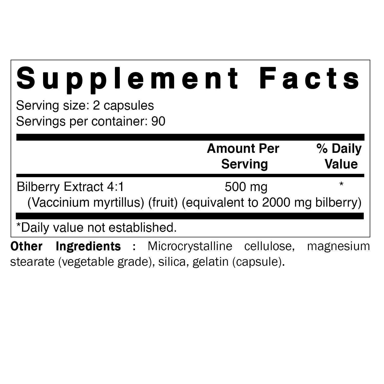 Bilberry Extract 2000 mg per Serving 180 Capsules — Amazon image 2