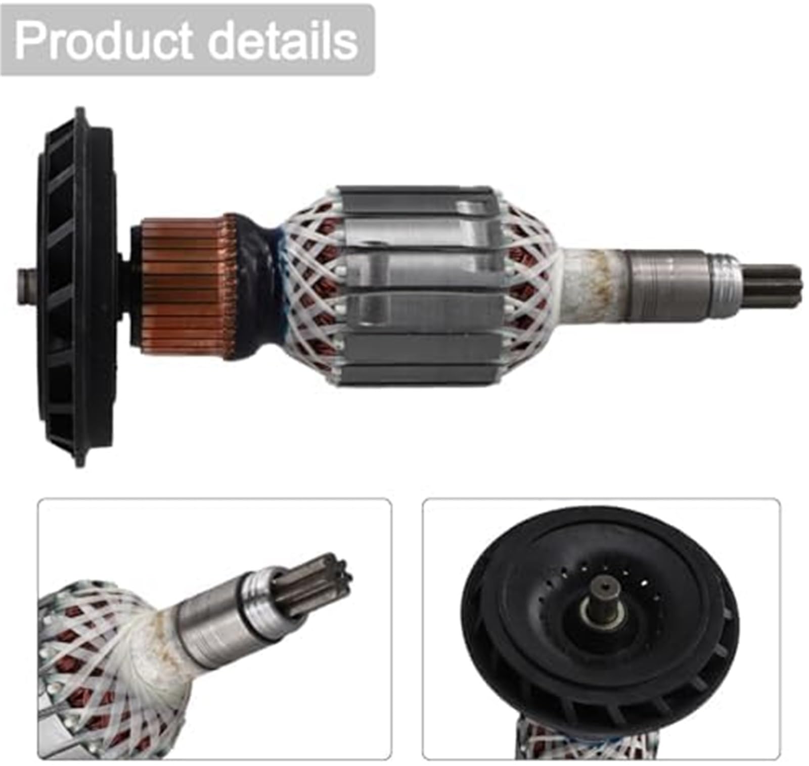 Rotor de alto rendimiento for martillos demoledores GBH11DE y GSH11E. Compatible con varios modelos. Unidad de rotor de armadura de repuesto