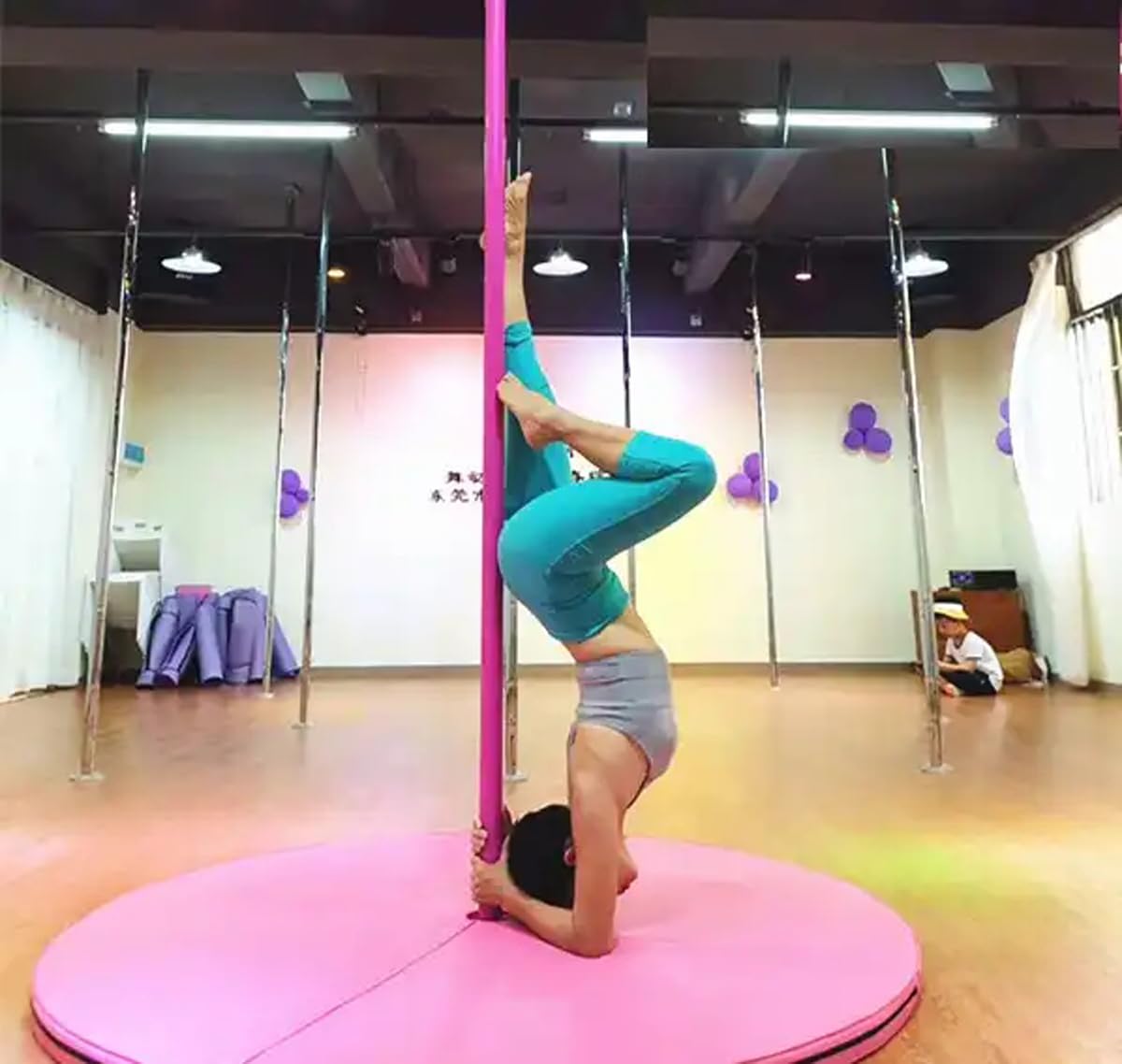 Alfombrilla de baile con base antideslizante, piel sintética gruesa y espuma EPE para yoga, fitness, baile, gimnasio en casa, impermeable y portátil