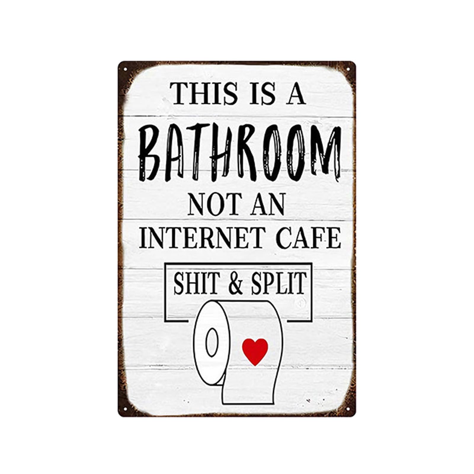 Navna Antique Metal Tin Sign This Is a Bathroom Not a Internet Cafes & Split Wall Art Decors for Home Washroom Plaques Metal Wall Plate