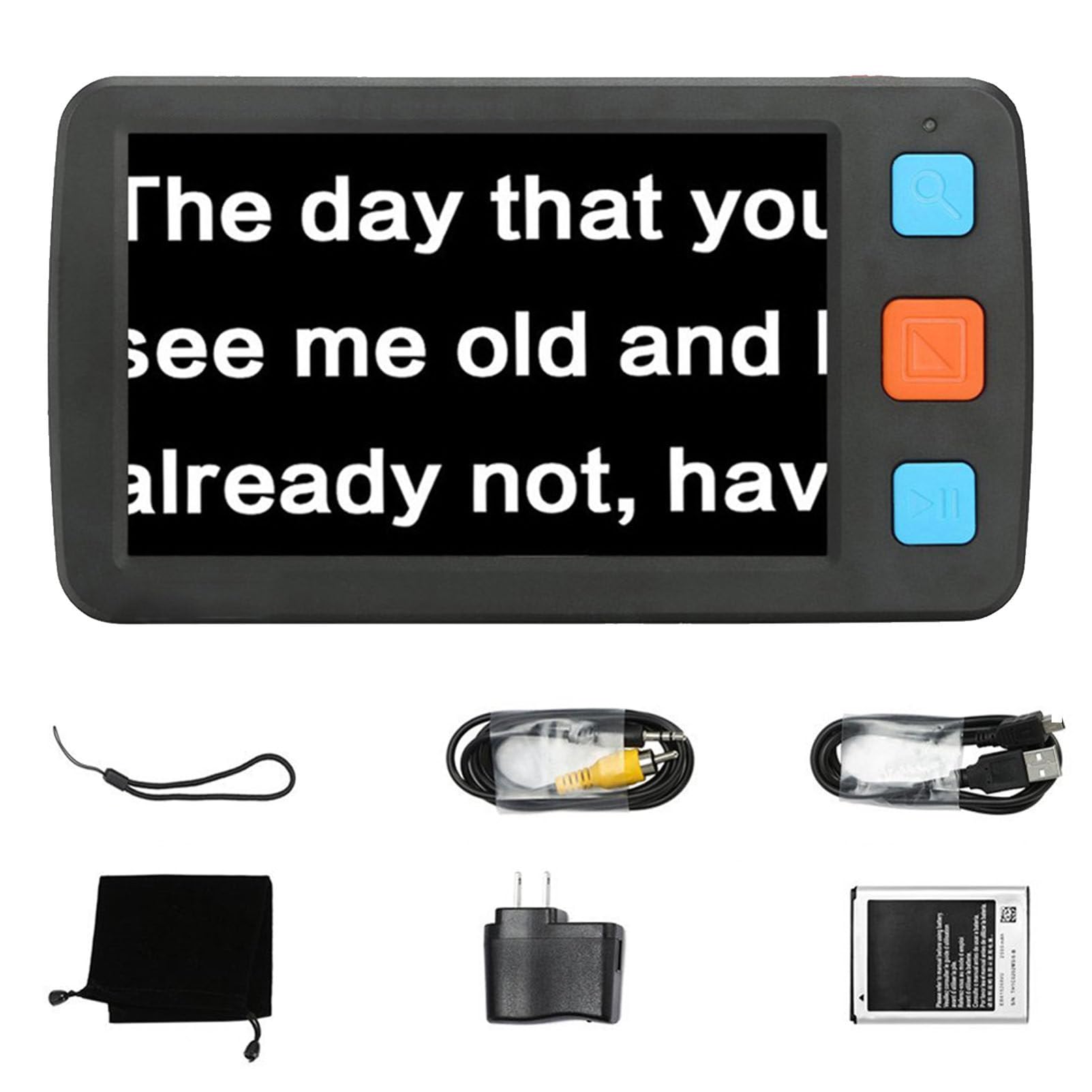 Lupa Digital portátil de 5 Pulgadas para Personas con Baja visión y Personas Mayores, 17 Modos de Color, 5 Niveles de Brillo (Black)