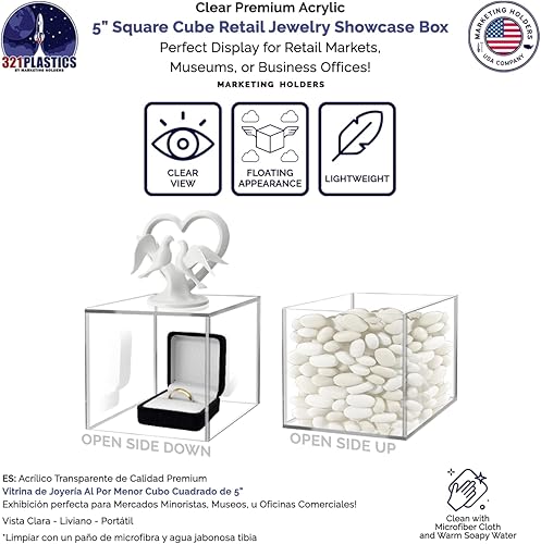 Vista 41 de Marketing Holders Soportes de exhibición de acrílico de 2 pulgadas a 8 pulgadas de alto, 7 piezas de plástico transparente para encimera, pedestal