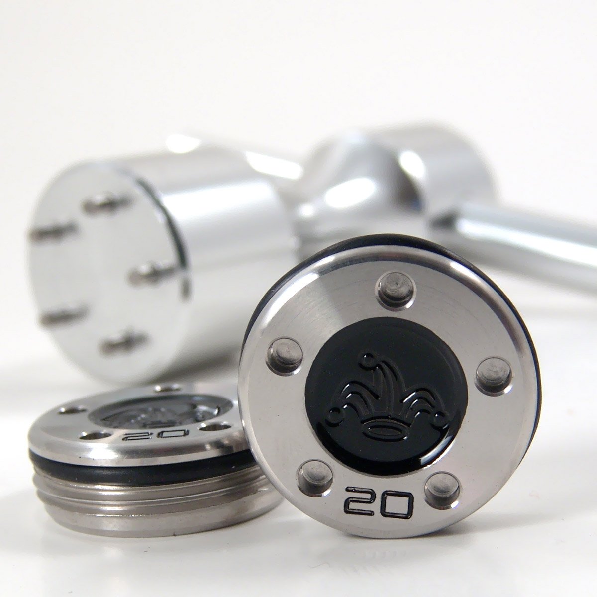 19th Hole Custom Shop 2 of 20g Black Jester Crown Weight for Scotty Cameron Putters with Wrench (Silver)