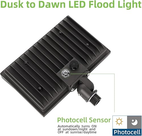 Miniatura 10 de Tesoorda Luces de inundación LED para exteriores, 60W 7200LM IP65, impermeable, ajustable, montaje en nudillos, luz LED de seguridad, equivalente a