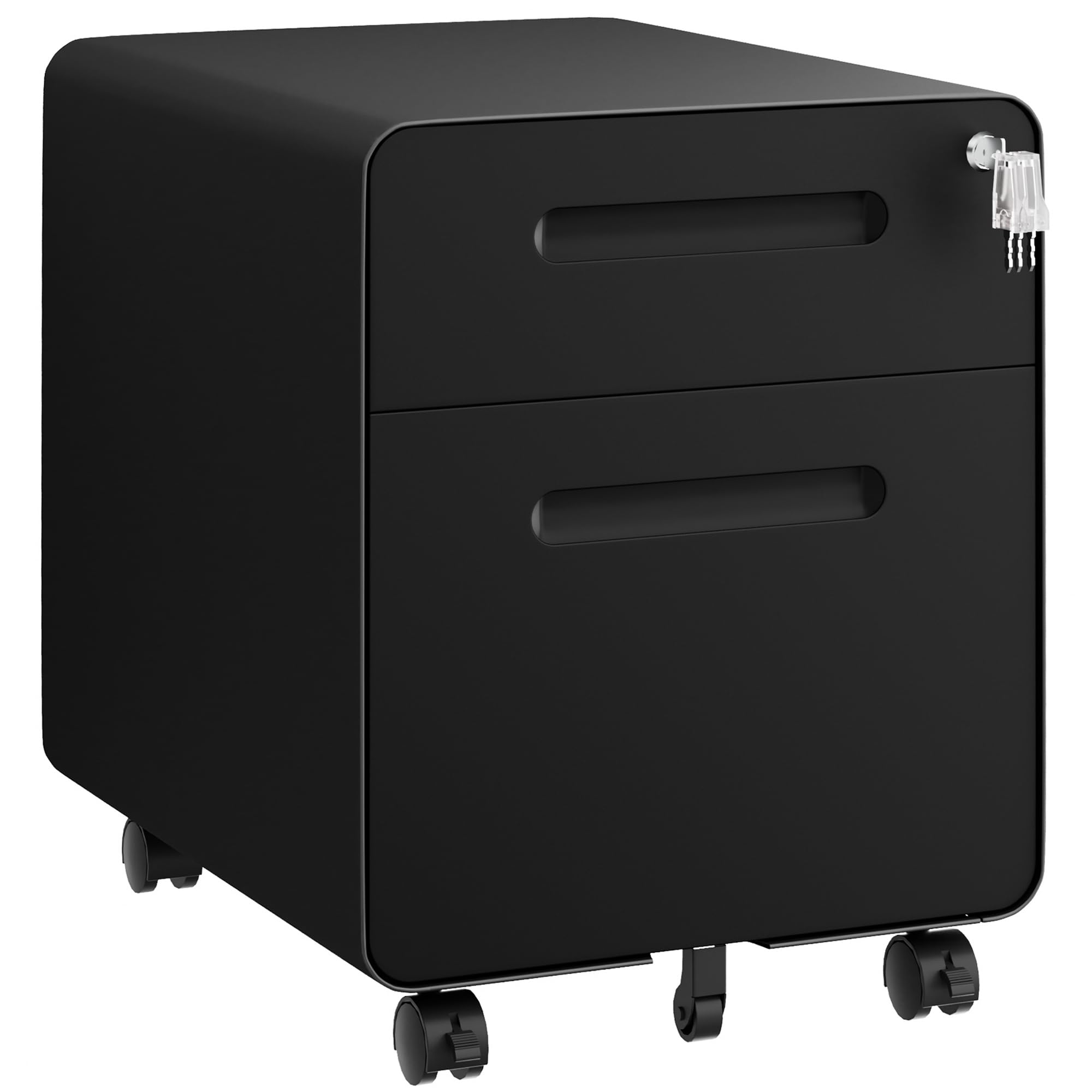 HOMSTEEL File Cabinet, Mobile Filing Cabinet with Lock, All Steel Structure Printer Stand, Fully Assembled Except Casters, Under Desk Storage for Home