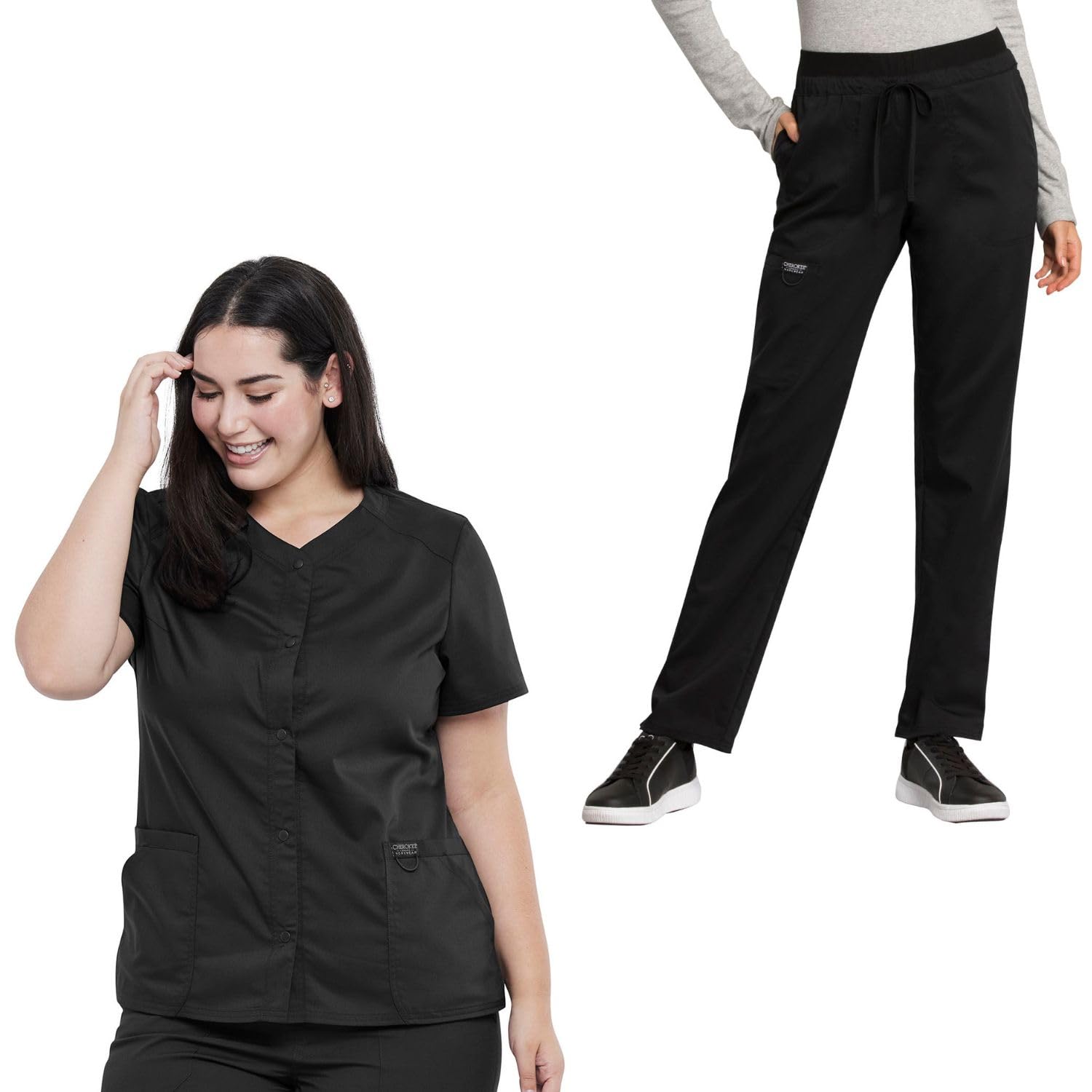 Ensemble de gommage à bouton-pression et pantalon taille mi-haute à cordon - 8
