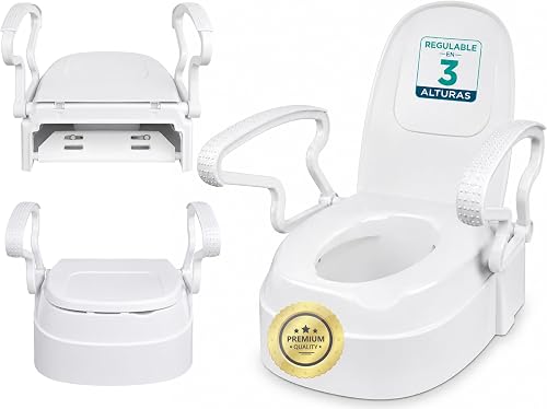 OrtoPrime Réhausseur WC adulte réglable en 3 hauteurs - Réhausseur WC adulte ave