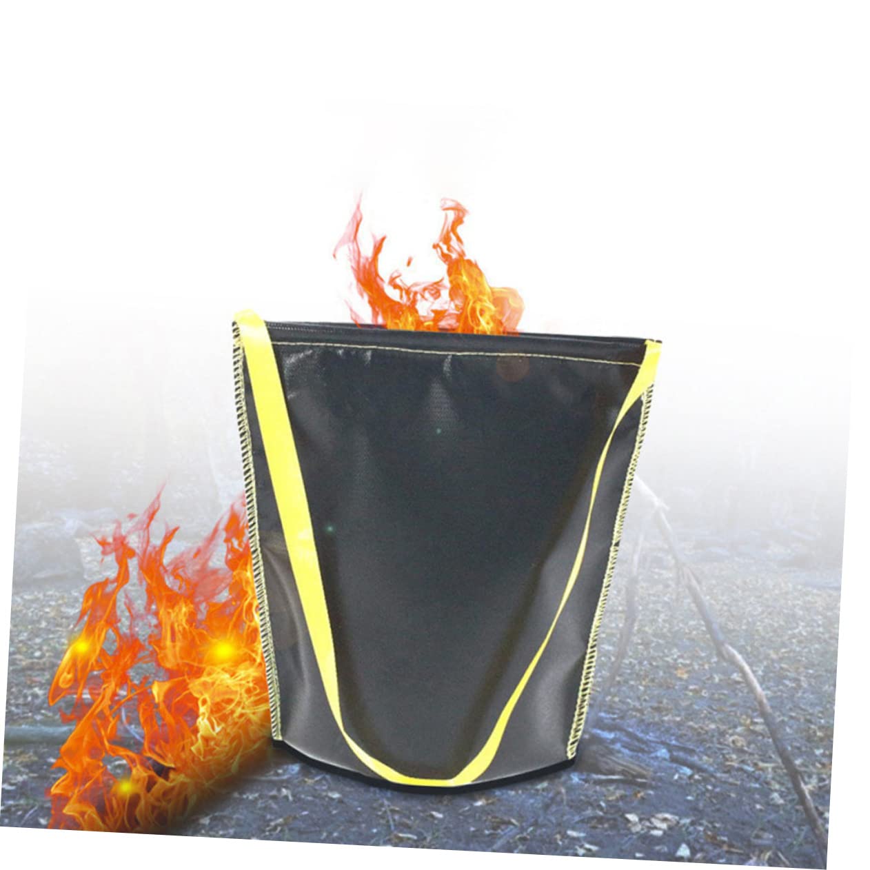 Anneome Borsa Ignifuga Nera in Nylon e Silicone Manico per Stoccaggio Carbone Portatile